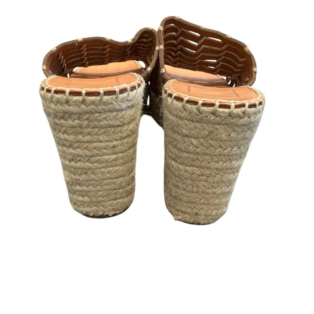 Dolce Vita Pru Mule Espadrille Brown Woven Suede Slip-On Wedges
